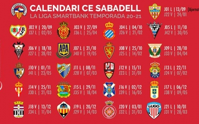 Calendari sencer del Centre d'Esports Sabadell la temporada 2020/21